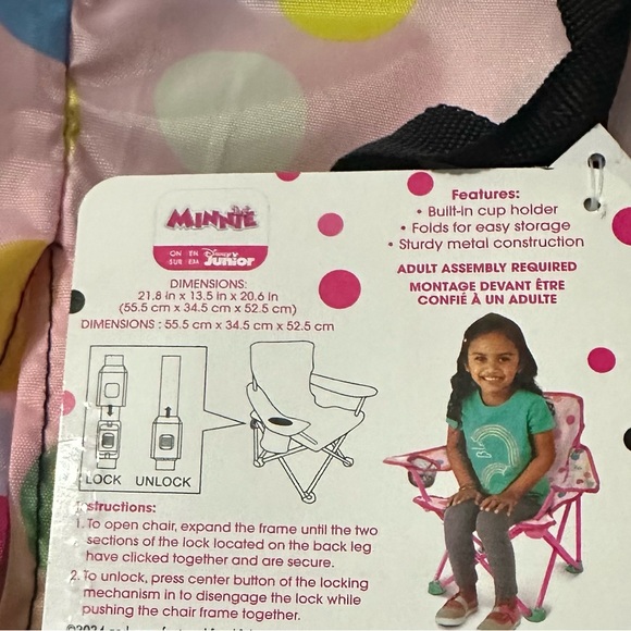 Kids Minnie Mouse & Daisy Foldable Chair with Carry Bag - Picture 8 of 8